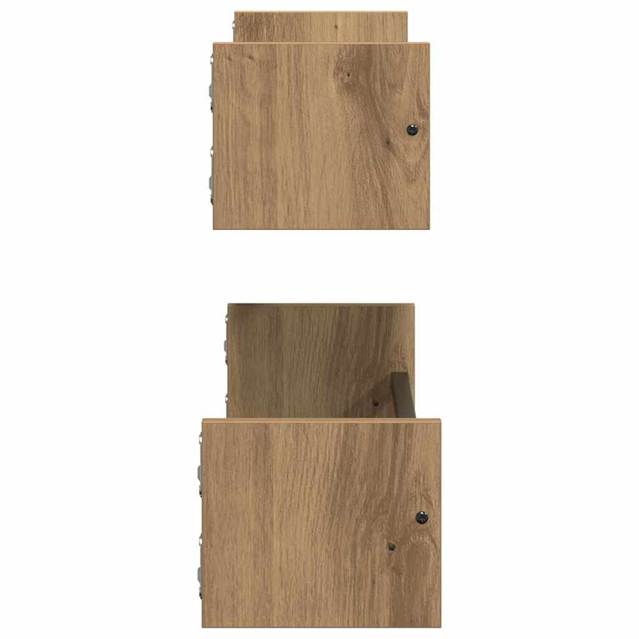 Wandplank Wandgemonteerd 2 pcs Artisan Eiken 60 x 16 x 14 cm