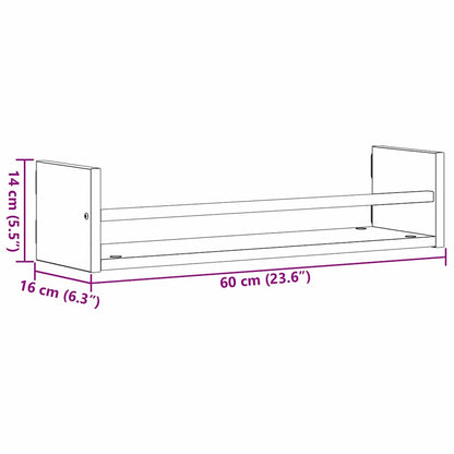 Wandplank Wandgemonteerd 2 pcs Artisan Eiken 60 x 16 x 14 cm