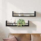 Wall Shelf Wall Mounted 2 pcs Black Oak 60 x 16 x 14 cm