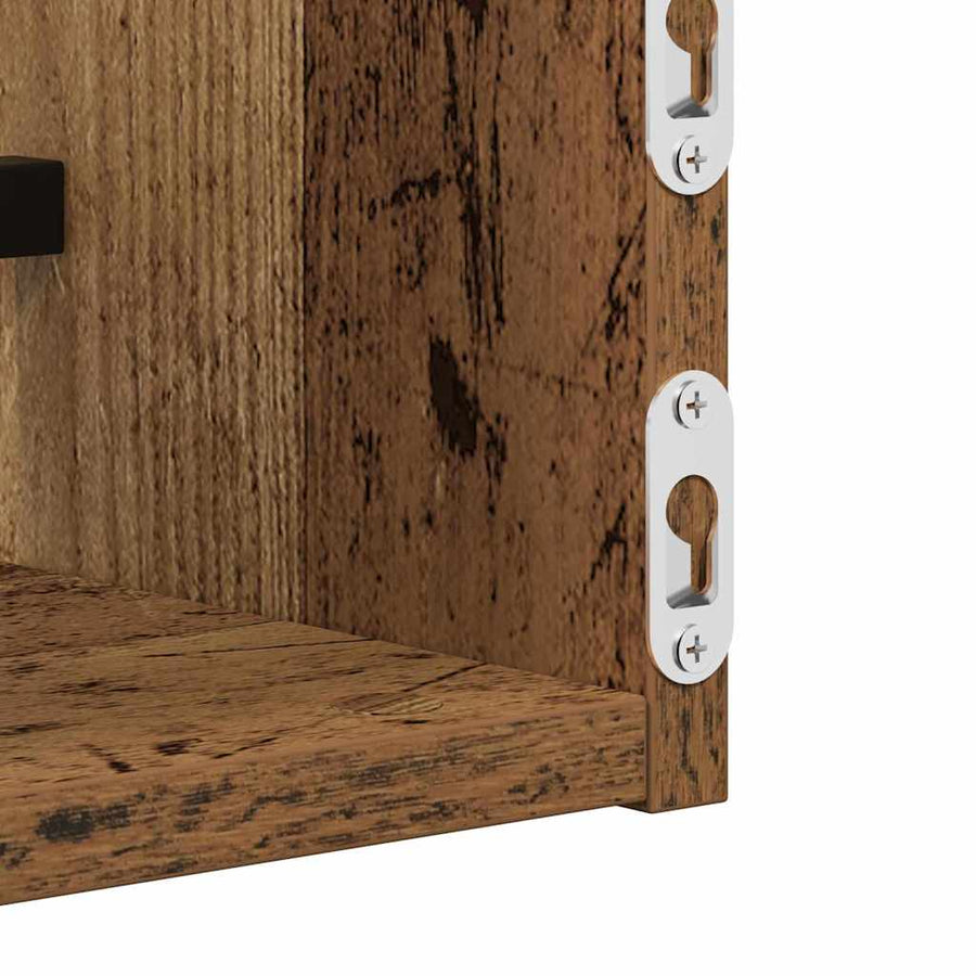 Wandplank Wandgemonteerd 2 pcs Oudhout 80 x 16 x 14 cm