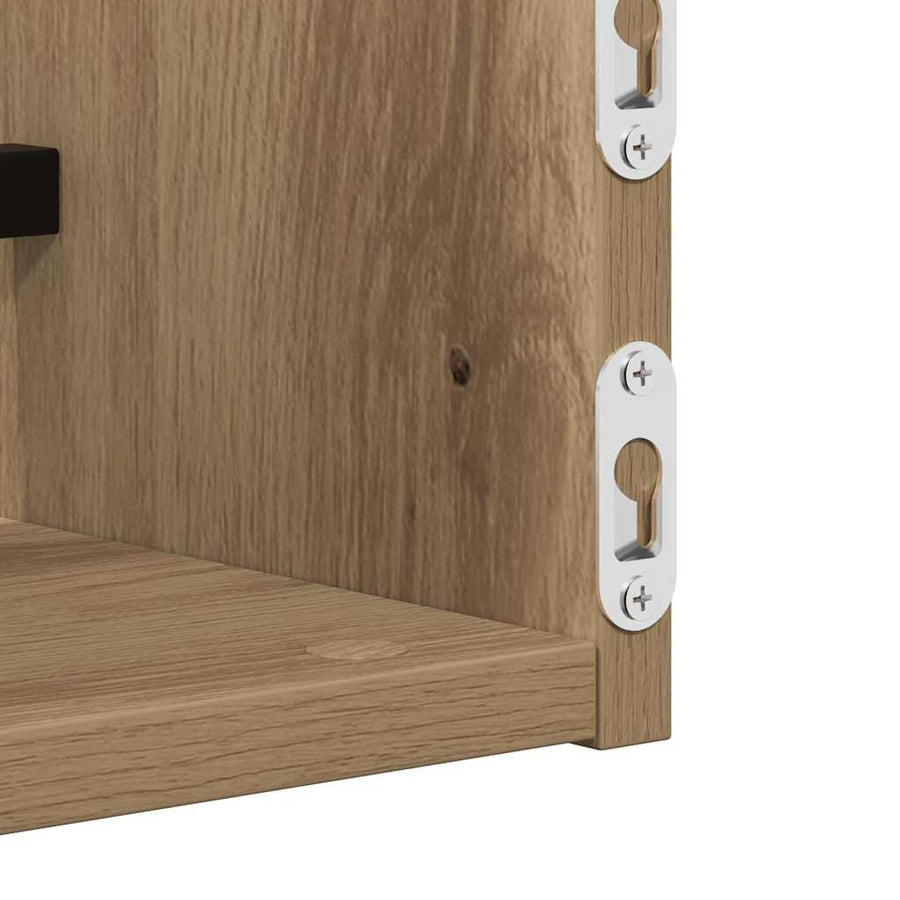 Wandplank Wandgemonteerd 2 pcs Artisan Eiken 80 x 16 x 14 cm