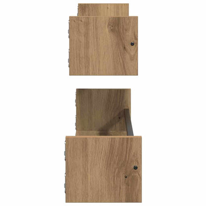 Wandplank Wandgemonteerd 2 pcs Artisan Eiken 80 x 16 x 14 cm