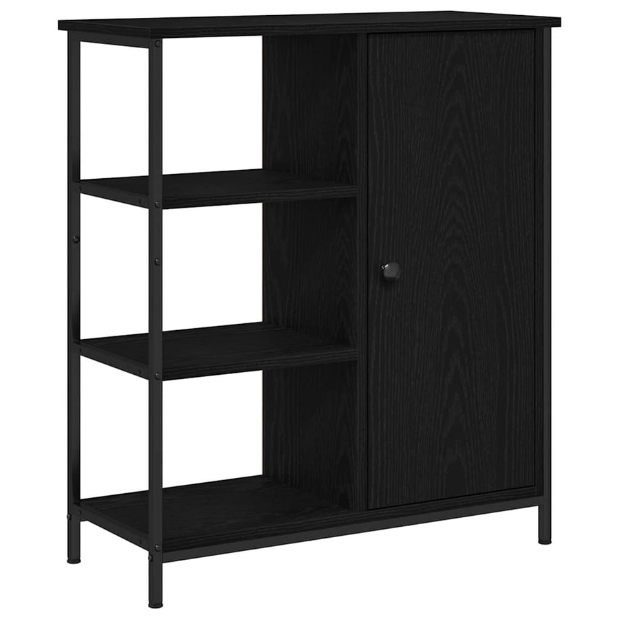 Dressoir 70X30X80 Cm Bewerkt Hout Kleurig Zwart eiken