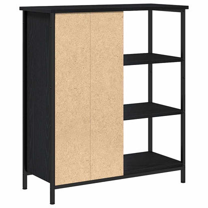 Dressoir 70X30X80 Cm Bewerkt Hout Kleurig Zwart eiken