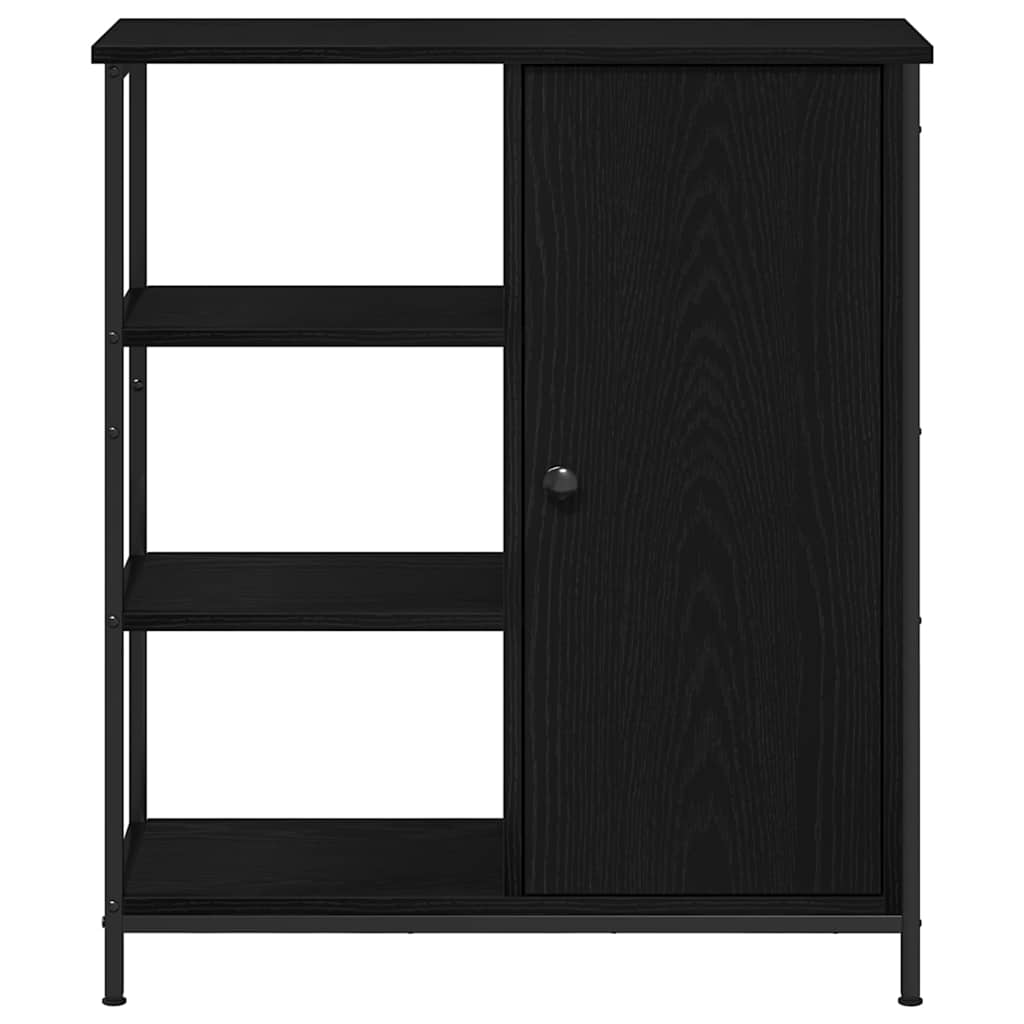 Dressoir 70X30X80 Cm Bewerkt Hout Kleurig Zwart eiken