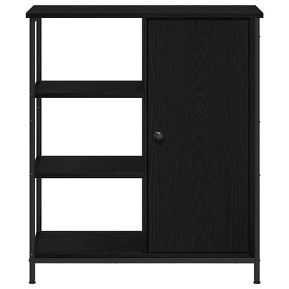 Dressoir 70X30X80 Cm Bewerkt Hout Kleurig Zwart eiken