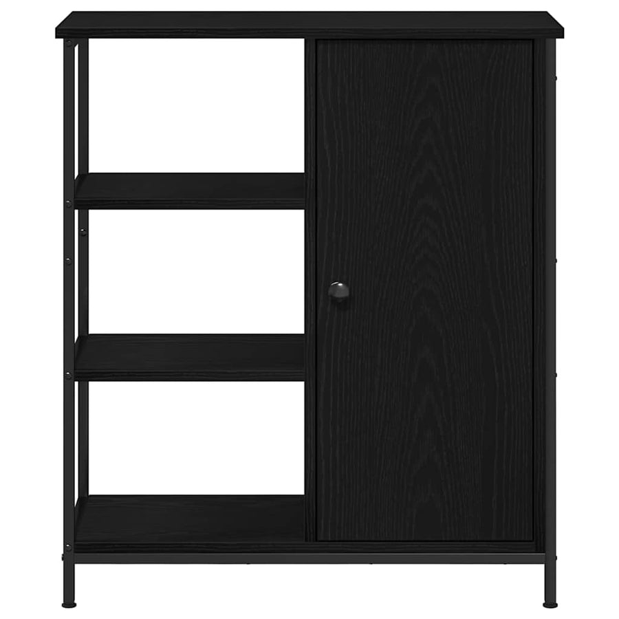 Dressoir 70X30X80 Cm Bewerkt Hout Kleurig Zwart eiken