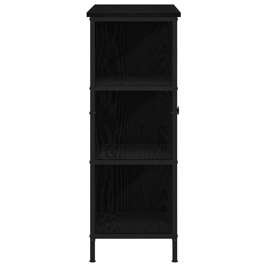 Dressoir 70X30X80 Cm Bewerkt Hout Kleurig Zwart eiken