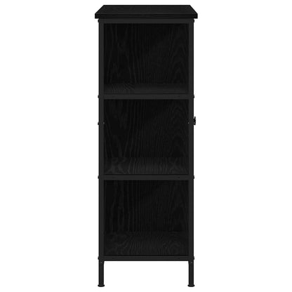 Dressoir 70X30X80 Cm Bewerkt Hout Kleurig Zwart eiken