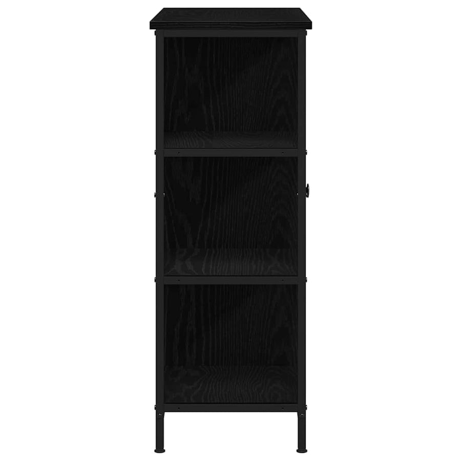 Dressoir 70X30X80 Cm Bewerkt Hout Kleurig Zwart eiken