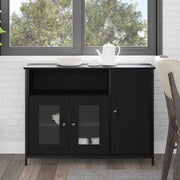 Dressoir zwart eiken 100x35x75 cm
