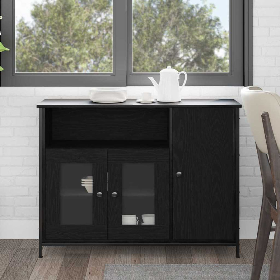 Dressoir Zwart Eiken 100 x 35 x 75 cm