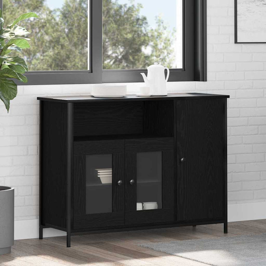 Dressoir Zwart Eiken 100 x 35 x 75 cm