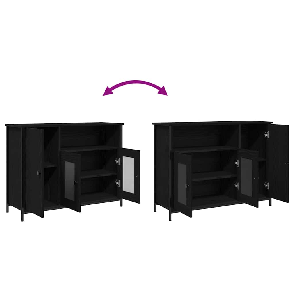 Dressoir Zwart Eiken 100 x 35 x 75 cm
