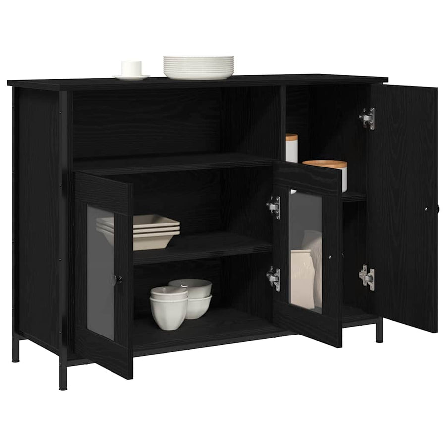 Dressoir Zwart Eiken 100 x 35 x 75 cm