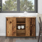 Dressoir bewerkt hout 100x35x70 cm oudhout