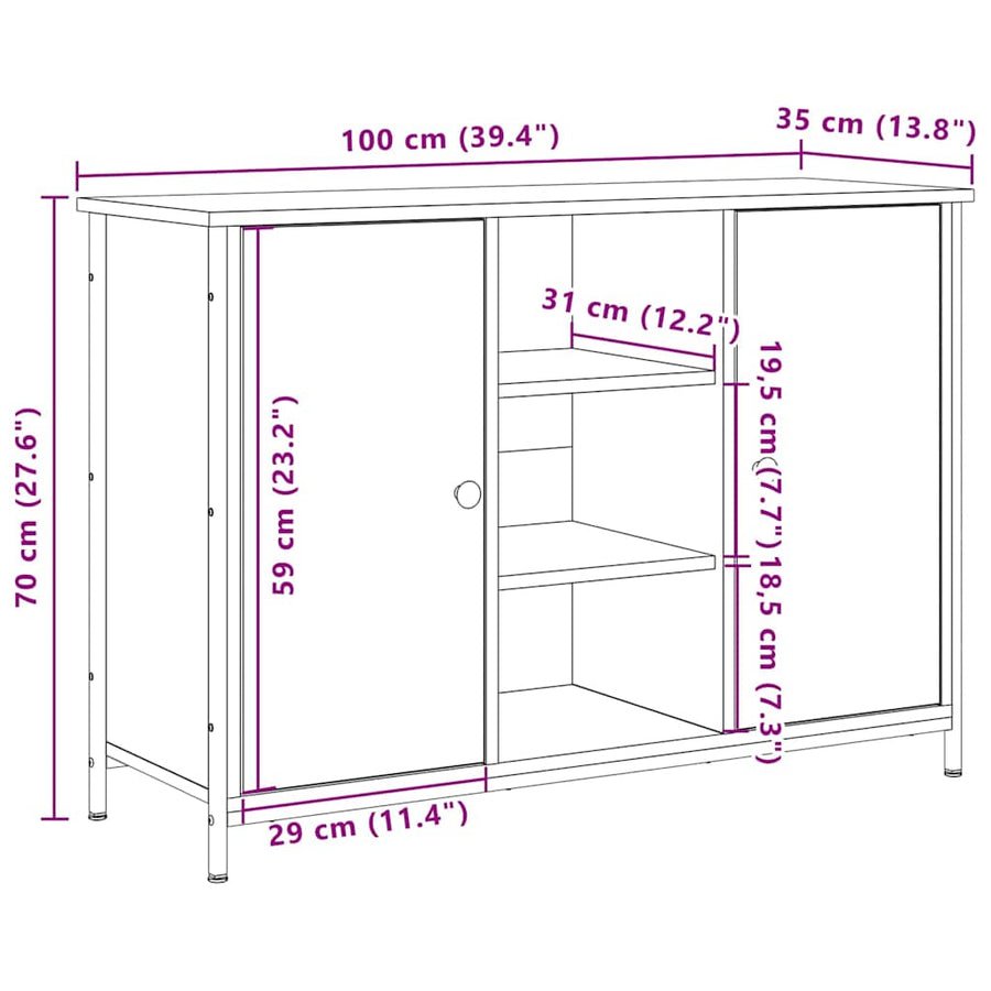 Dressoir Artisan Eiken 100 x 35 x 70 cm