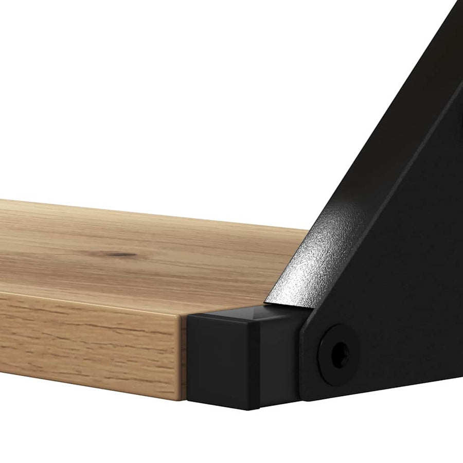 Wandplank Wandgemonteerd met opslag 3 pcs Rook Eik
