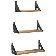 Wandplank Wandgemonteerd met opslag 3 pcs Rook Eik