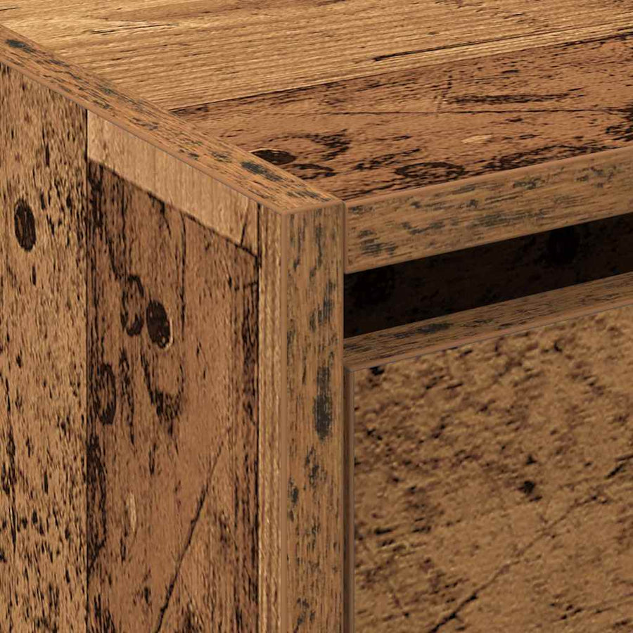 Schoenenkast met plank Oudhout 60 x 21 x 57 cm Bewerkt hout