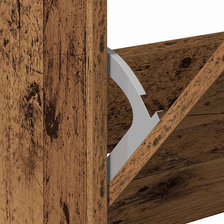 Schoenenkast met plank Oudhout 60 x 21 x 57 cm Bewerkt hout