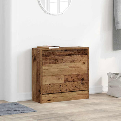 Schoenenkast met plank Oudhout 60 x 21 x 57 cm Bewerkt hout