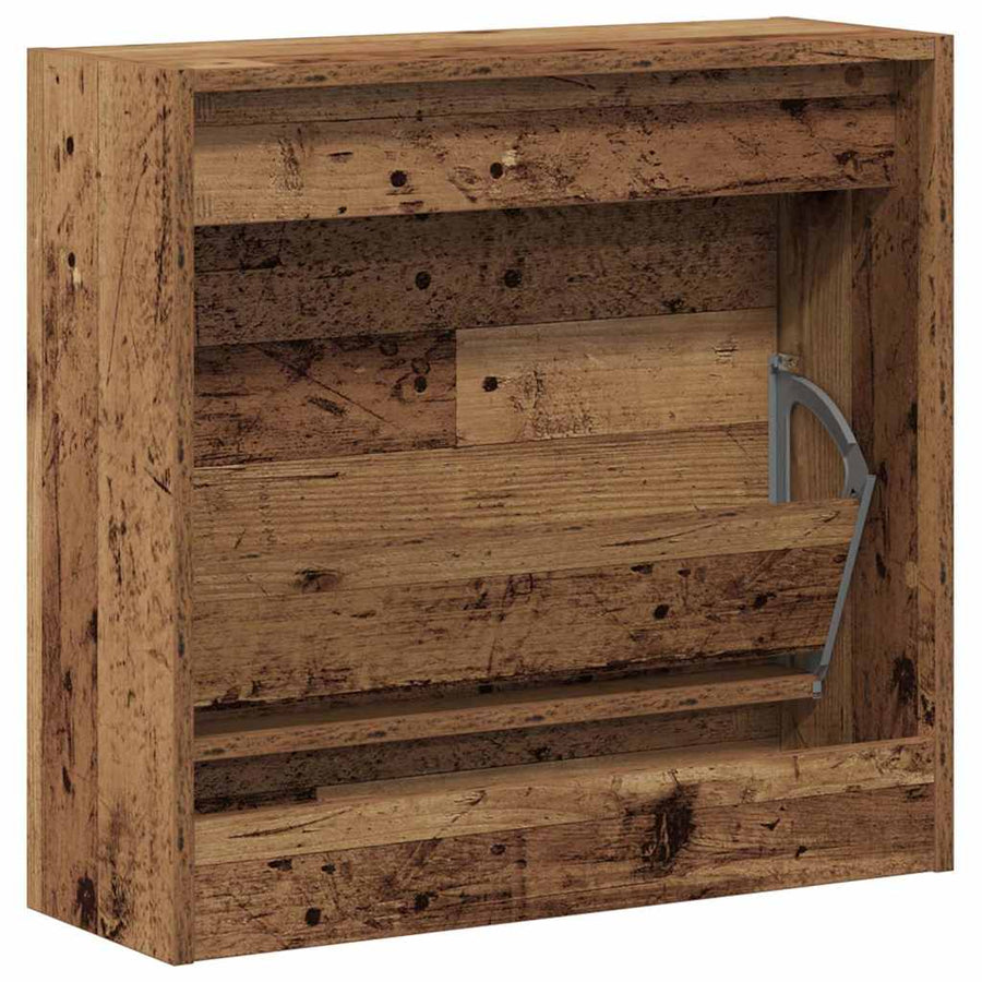 Schoenenkast met plank Oudhout 60 x 21 x 57 cm Bewerkt hout
