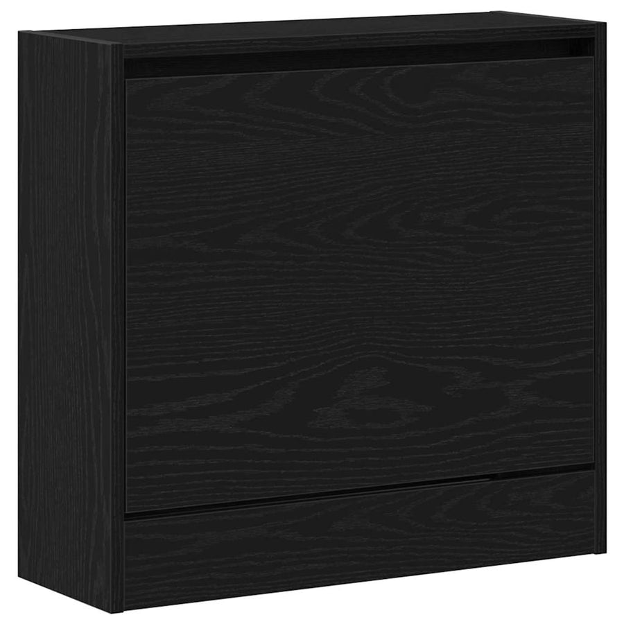 Schoenenkast met plank Zwart Eiken 60 x 21 x 57 cm Bewerkt hout