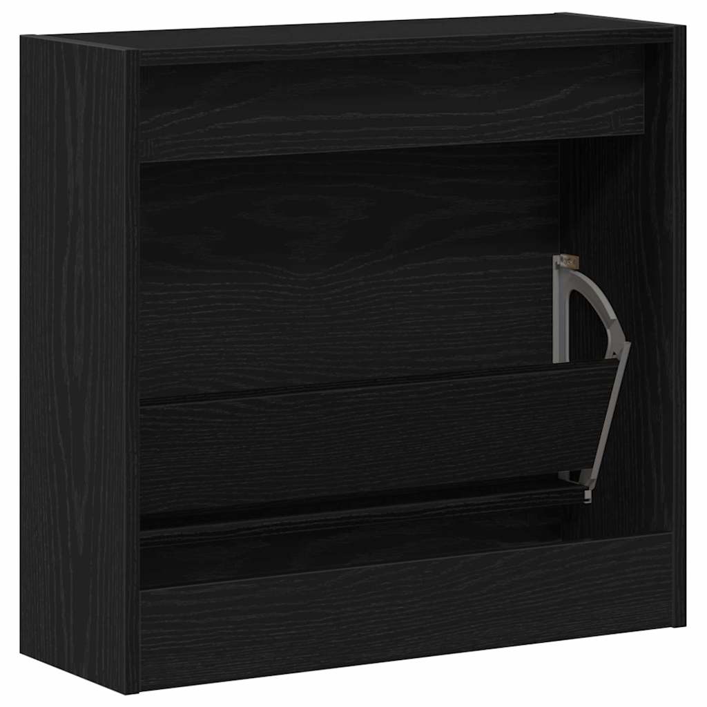 Schoenenkast met plank Zwart Eiken 60 x 21 x 57 cm Bewerkt hout