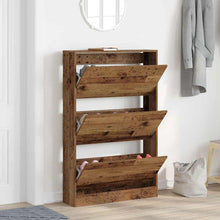 Schoenenkast met plank Oudhout 80 x 21 x 125,5 cm Bewerkt hout