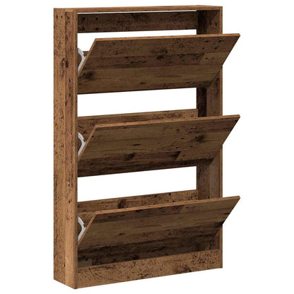 Schoenenkast met plank Oudhout 80 x 21 x 125,5 cm Bewerkt hout