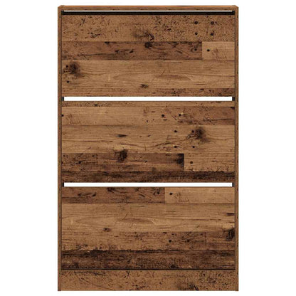 Schoenenkast met plank Oudhout 80 x 21 x 125,5 cm Bewerkt hout
