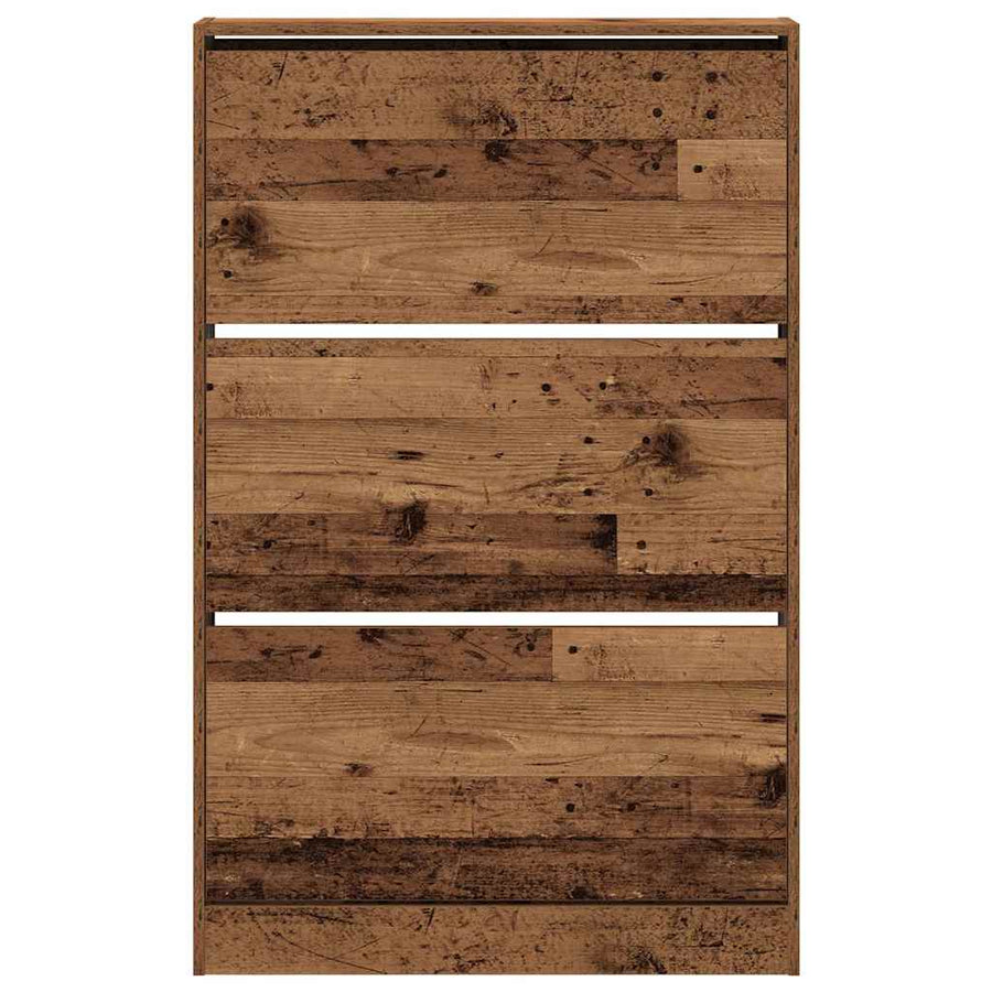 Schoenenkast met plank Oudhout 80 x 21 x 125,5 cm Bewerkt hout