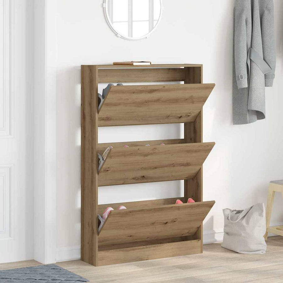 Schoenenkast Artisan Eiken 80 x 21 x 125,5 cm Bewerkt hout