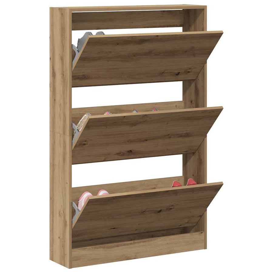 Schoenenkast Artisan Eiken 80 x 21 x 125,5 cm Bewerkt hout