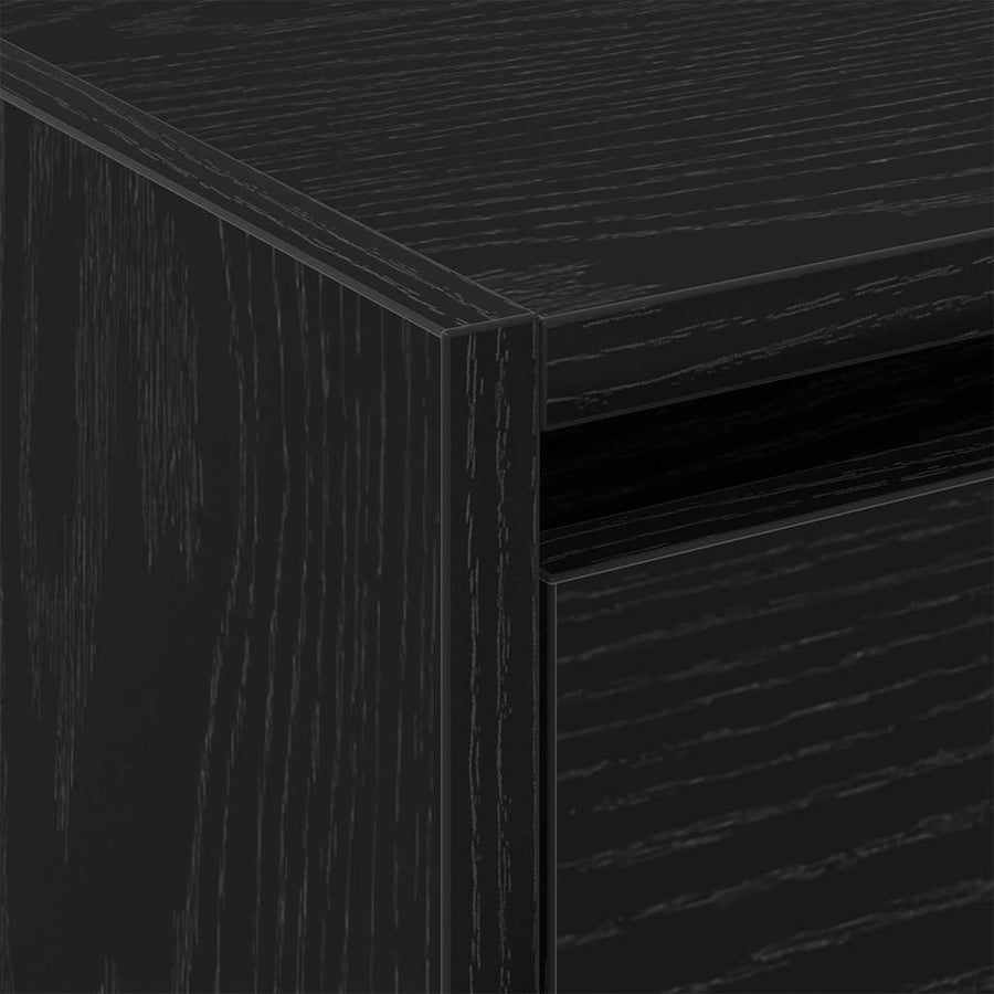 Schoenenkast Zwart Eiken 80 x 21 x 125,5 cm Bewerkt hout