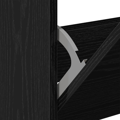 Schoenenkast Zwart Eiken 80 x 21 x 125,5 cm Bewerkt hout