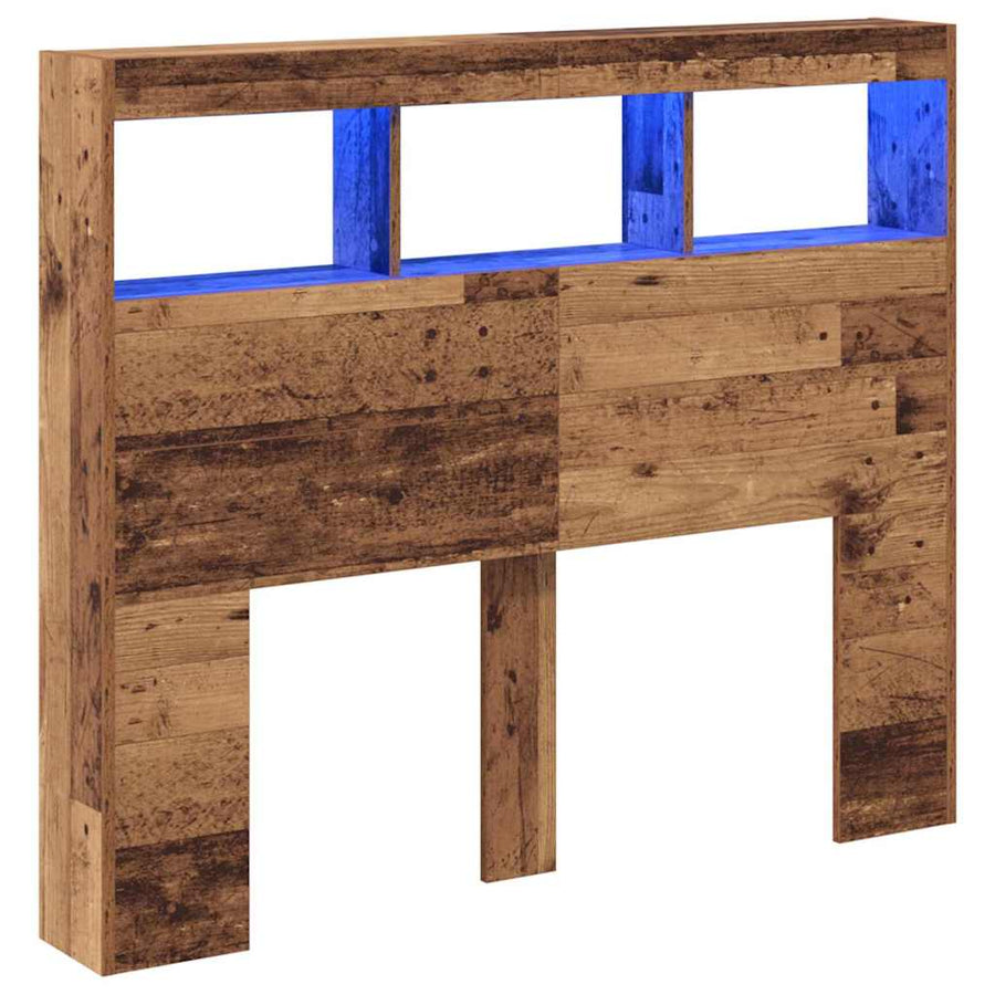 Hoofdbord met plank Oud Hout 120 x 17 x 102 cm Bewerkt hout