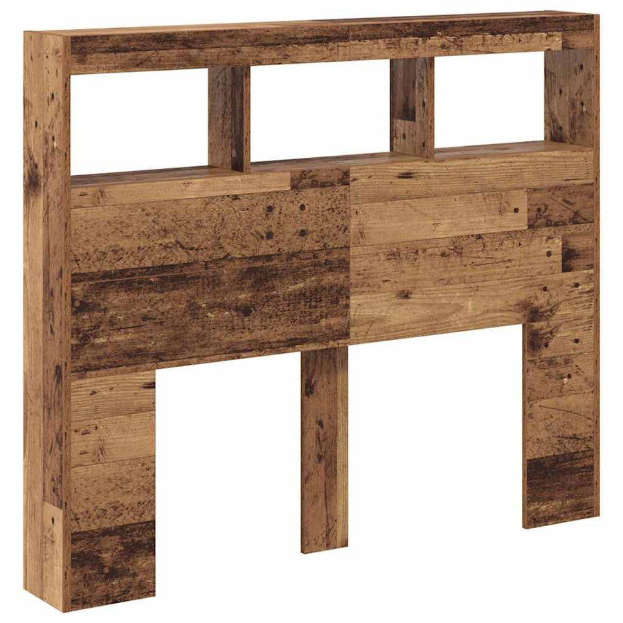 Hoofdbord met plank Oud Hout 120 x 17 x 102 cm Bewerkt hout