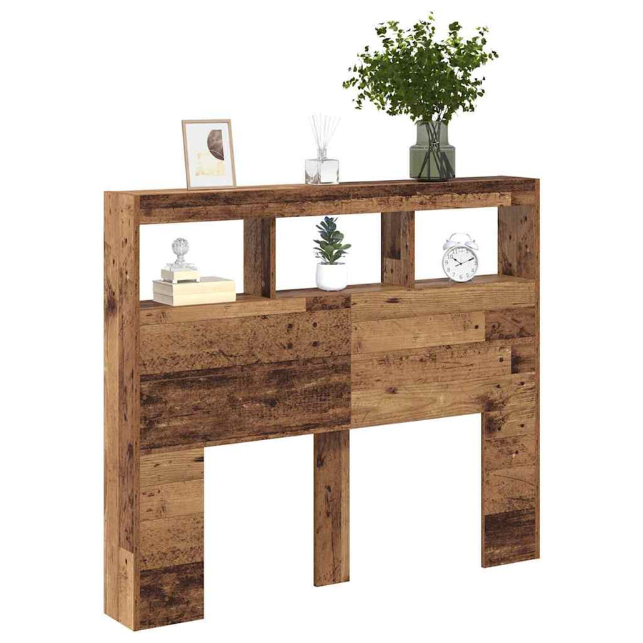 Hoofdbord met plank Oud Hout 120 x 17 x 102 cm Bewerkt hout
