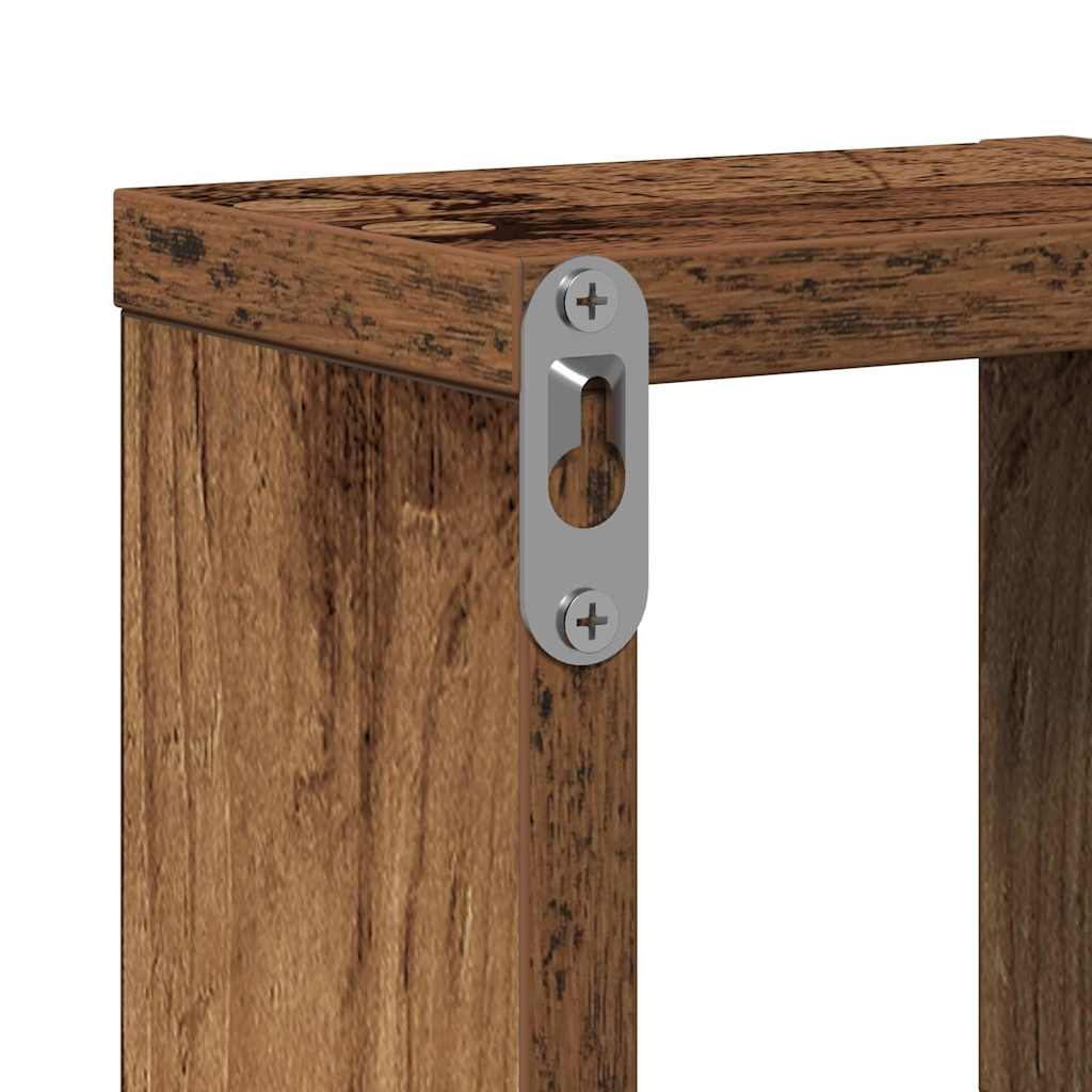 Wandplank Wandgemonteerd met opslag Oudhout 104.5 x 43 x 10 cm