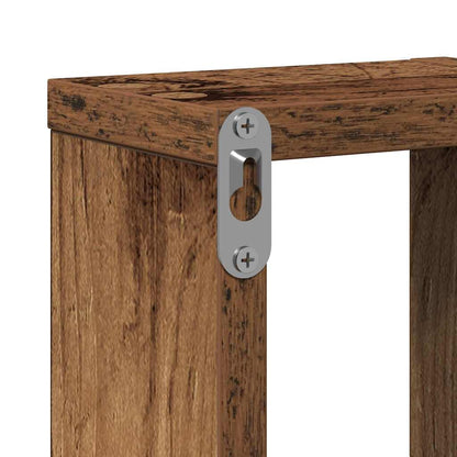 Wandplank Wandgemonteerd met opslag Oudhout 104.5 x 43 x 10 cm