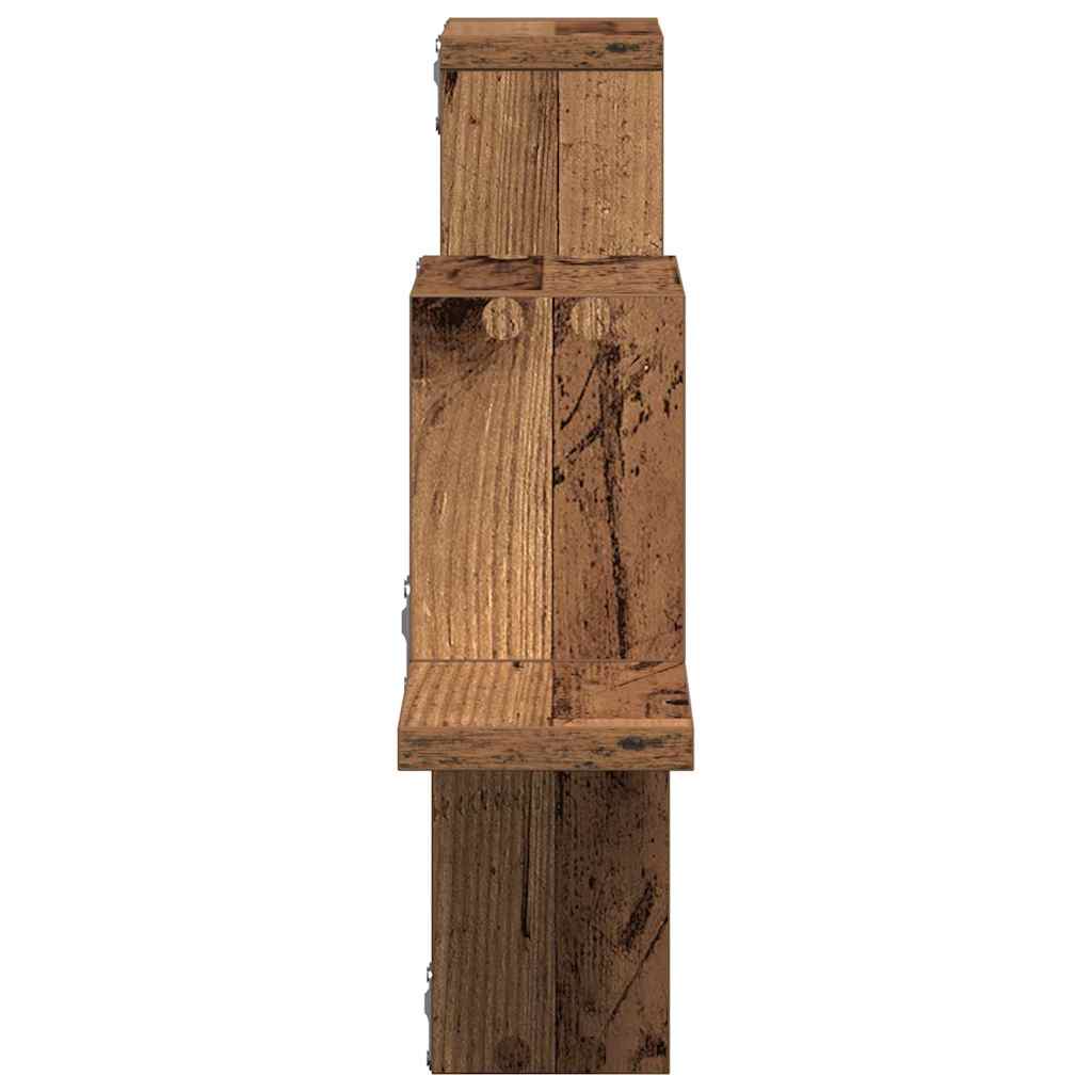 Wandplank Wandgemonteerd met opslag Oudhout 104.5 x 43 x 10 cm