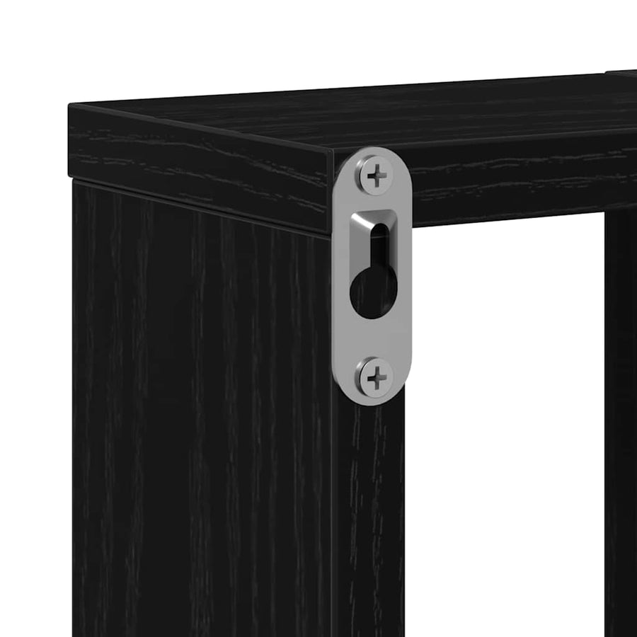 Wandplank Wandgemonteerd Zwart Eiken 104.5 x 43 x 10 cm