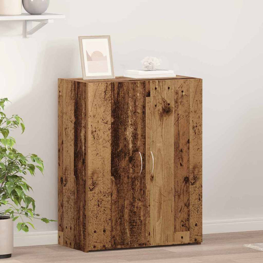 Kantoorkast Zwart Eiken 70 x 32 x 77.5 cm Bewerkt hout