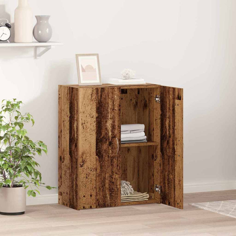 Kantoorkast Zwart Eiken 70 x 32 x 77.5 cm Bewerkt hout