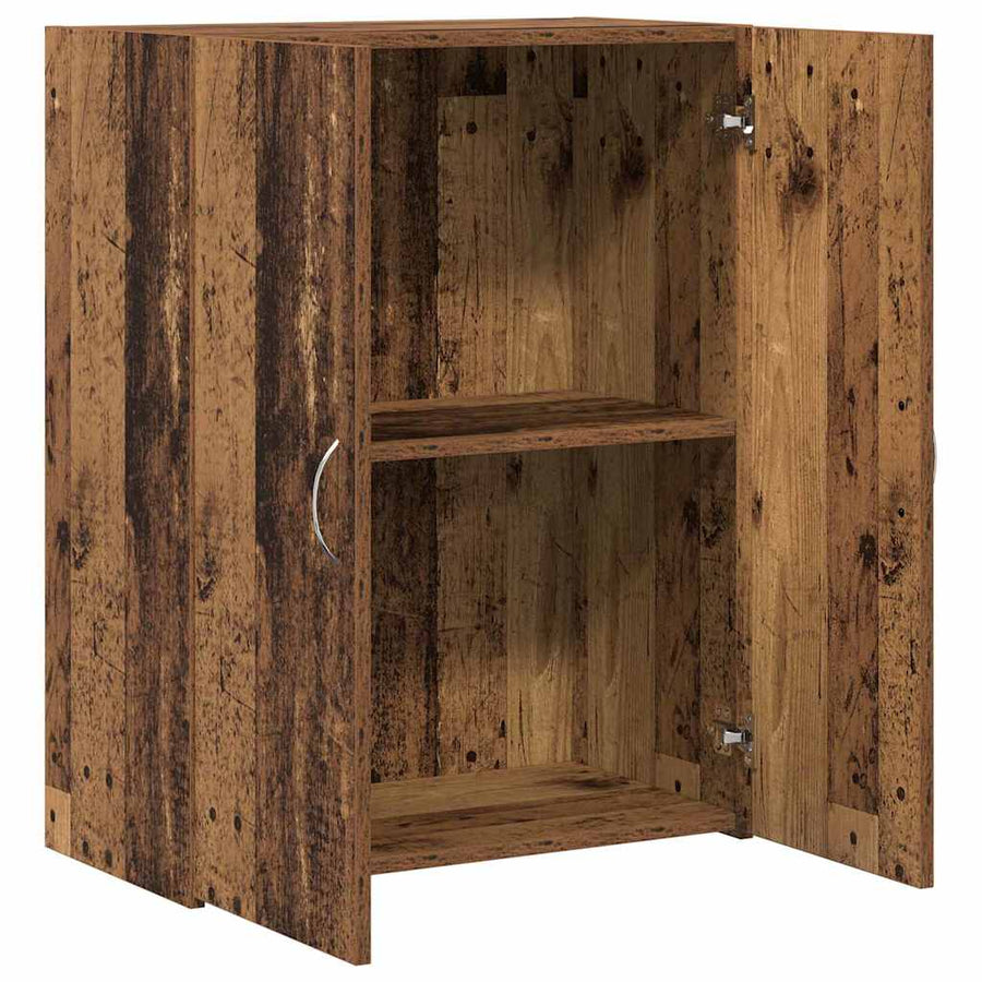 Kantoorkast Zwart Eiken 70 x 32 x 77.5 cm Bewerkt hout