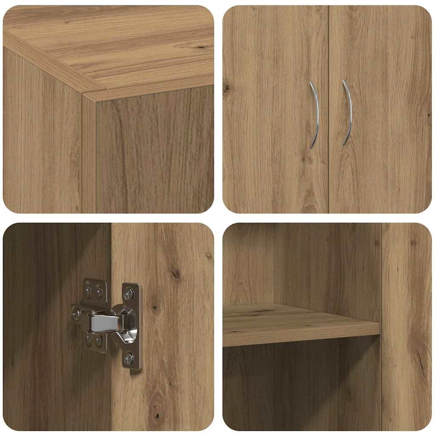 Kantoorkast met plank Oudhout 70 x 32 x 77.5 cm Bewerkt hout