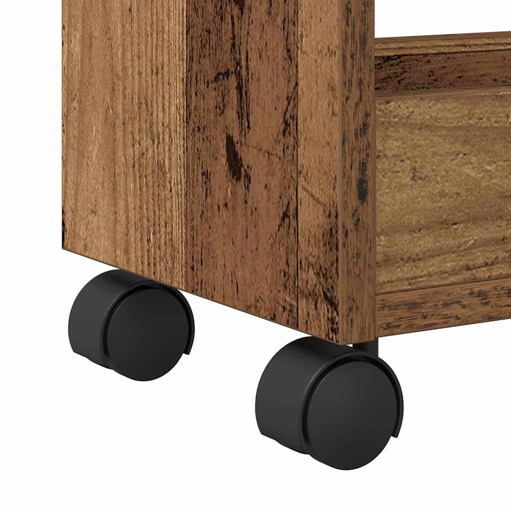Kast met wiel Oudhout 60 x 22 x 79 cm