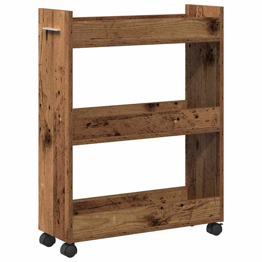 Kast met wiel Oudhout 60 x 22 x 79 cm